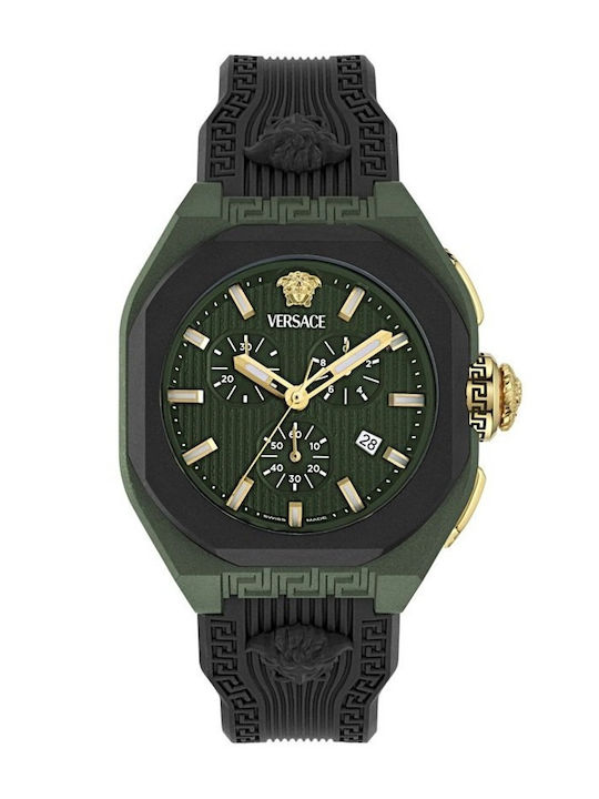 Versace V-legend Ανδρικό Ρολόι Μπαταρίας με Μαύρο Καουτσούκ Λουράκι