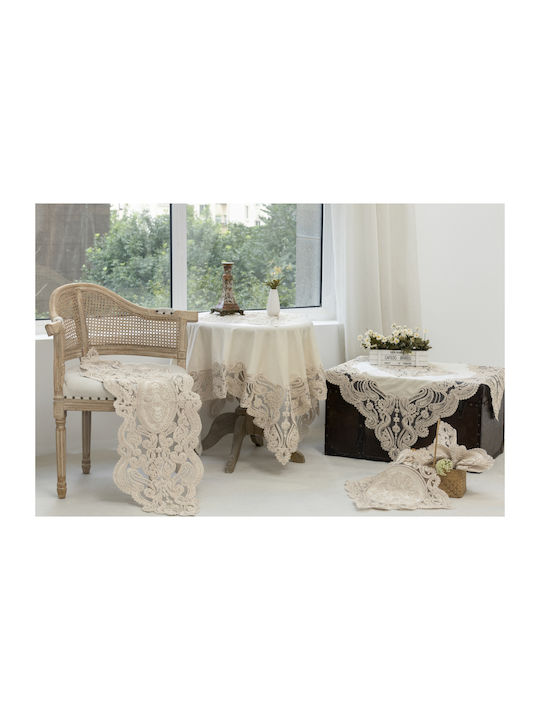Liolios Home Tablecloth Linen Beige 128x128cm