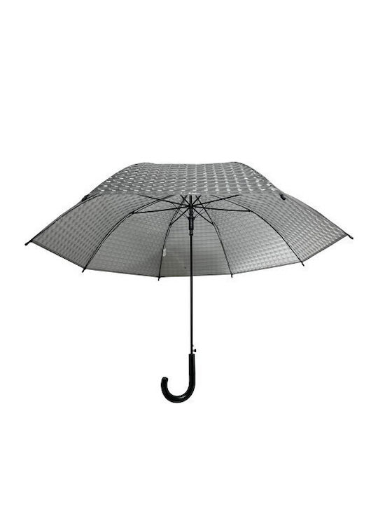 Trend Windproof Automatic Umbrella with Walking Stick Transparent