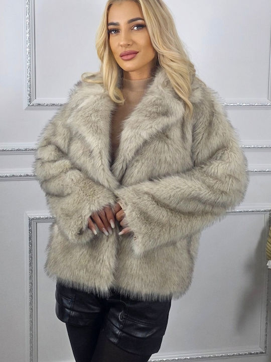 Scurtă Blană de damă Cream Scurtă Blană de damă Cream