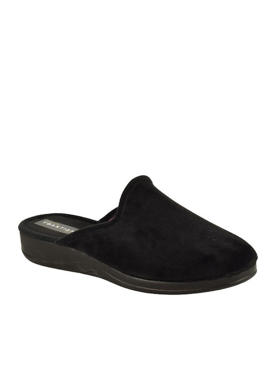 Yfantidis Winter Damen Hausschuhe Schwarze