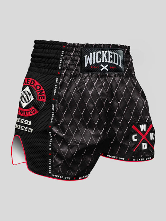 Wicked1 Men's Kick/Thai Boxing Shorts Black