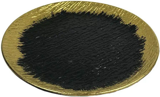 Marhome Dekorative Platte Rund Keramik Schwarz 1Stück 29x2cm