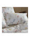White Fabric Bettbezug Baumwolle Einzelbett 170x250 Brise White