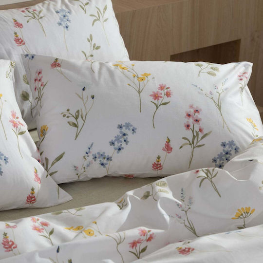 White Fabric Bettbezug Baumwolle Einzelbett 170x250 Brise White
