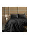 White Fabric Husă de Pilotă Bumbac Single 170x250 Parisienne Negru