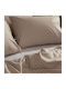 White Fabric Bettbezug Baumwolle Einzelbett 170x250 Lune Beige