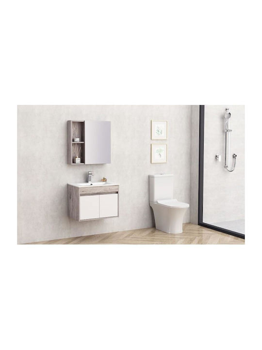 Inter Ceramic Oglindă de Baie din Plastic cu Raft & Dulap 60x14cm