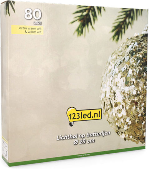 Χριστουγεννιάτικη Λάμπα 123led Μπαταρίας Extra Warm & Warm White 80 Leds 28cm Black