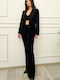 Damen Schwarz Set mit Hose mit Pailletten
