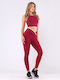 Training Women's Long Firming High Waist Leggings Push Up Wine