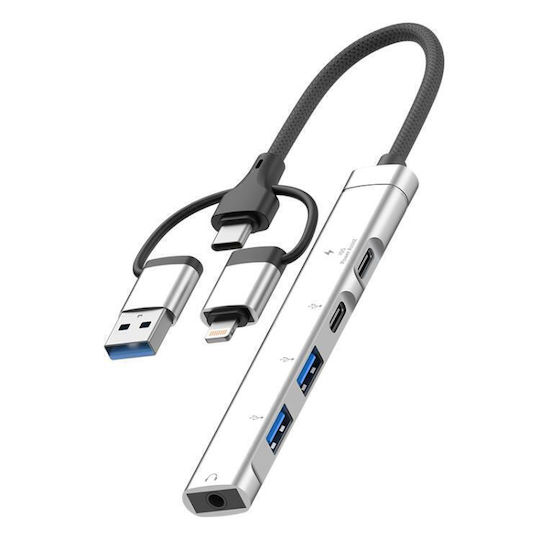 Thunderbolt 3 / USB-A / USB-C Stație de andocare cu 4K PD Ethernet Argintiu (EDA008407701A)