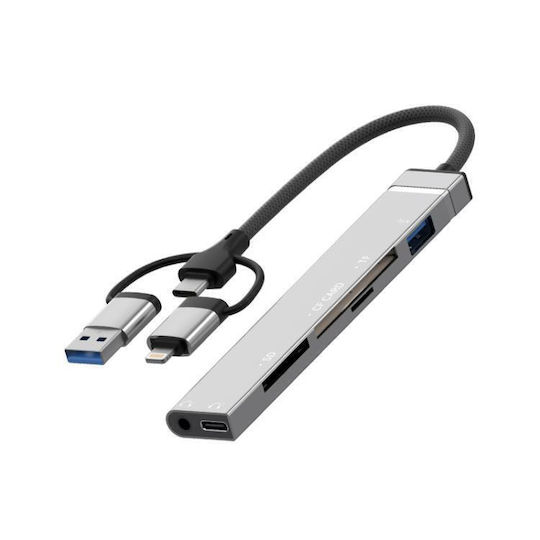 USB-A / USB-C Докинг станция с 4K PD Ethernet Сребрист (EDA008407101A)