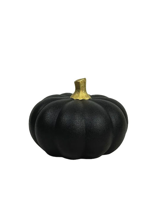 Keramik Kürbis Schwarz Gold Matt Groß 20,3cm 1/8 Stück