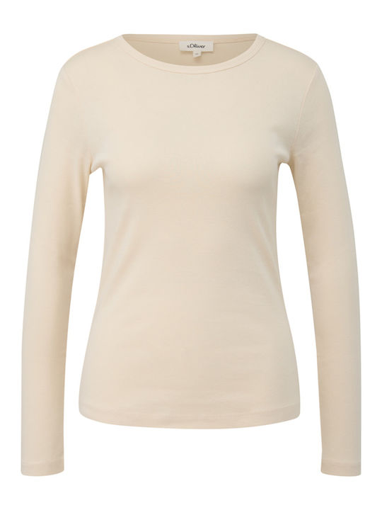 s.Oliver Label Γυναικεία Μπλούζα Βαμβακερή White