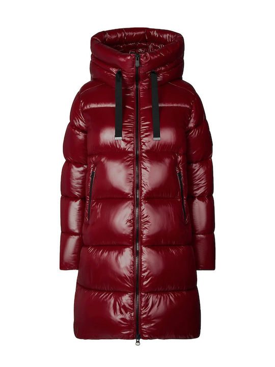 Γυναικείο Puffer Μπουφάν για Χειμώνα Wine Red