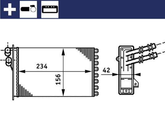 Heat Exchanger Cabin Heating Mahle Ah 72 000s