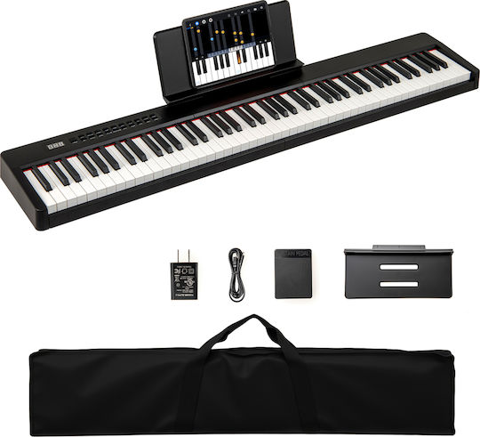 Costway Ηλεκτρικό Stage Πιάνο MU10124DE-DK Set με 88 Δυναμικά Πλήκτρα Ενσωματωμένα Ηχεία και Σύνδεση με Ακουστικά