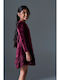 Children's Dress Long Sleeve Velvet Burgundy