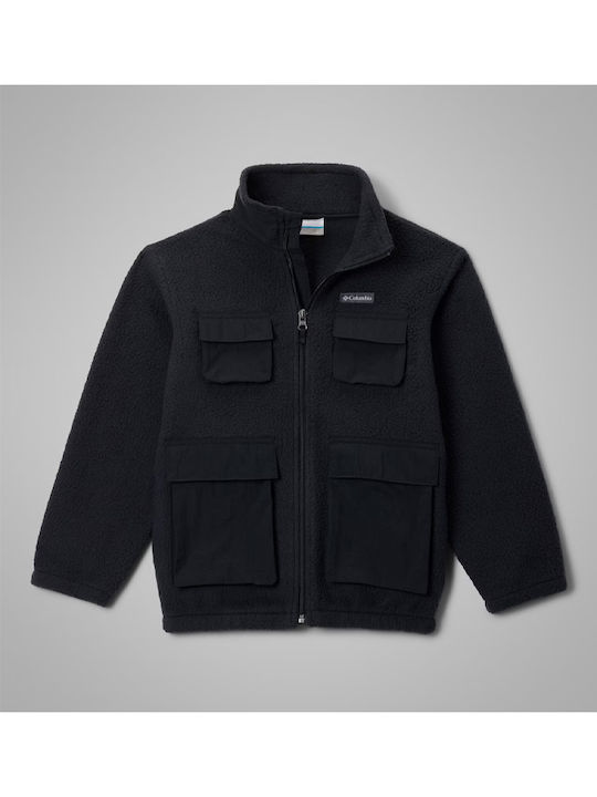 Kids Cardigan Fleece Black Ridge
