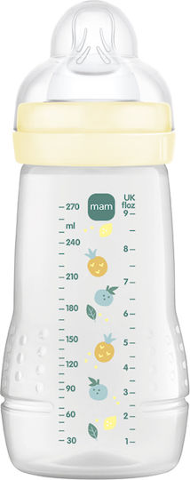 Mam Kunststoff Babyflasche Easy Active Anti-Kolik mit Silikon Saugflasche für 2+ Monate Gelbe Obst 270ml
