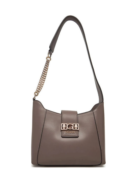 Guess Γυναικεία Hobo Τσάντα Καφέ