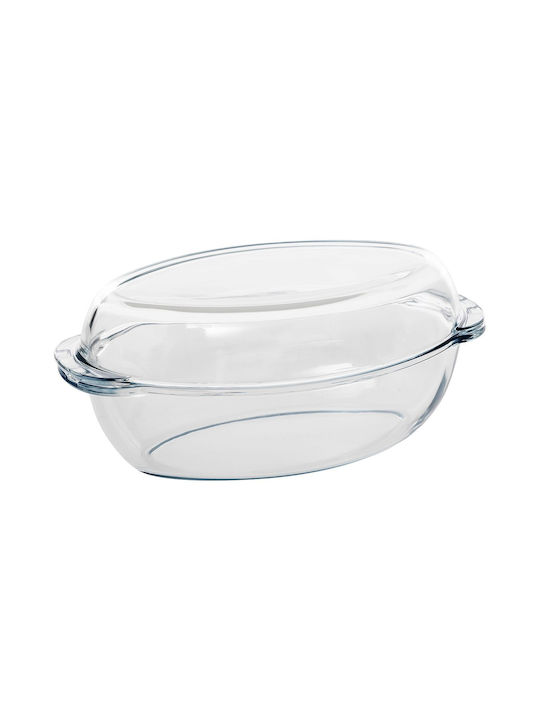 5Five Glass Oval Heat-Resistant Cookware with Lid 34x19cm