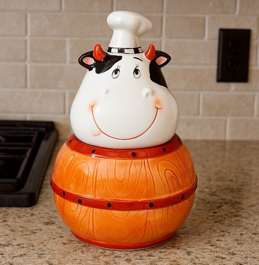 Borcane Pentru Biscuiți Ceramică Mare Chef Cow 18x17x30cm Galifas 41466 Galifas