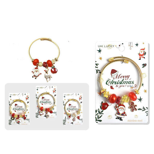 Weihnachtsarmband Gold Dekorative Elemente Weihnachtsmann – 3 Muster – 1 Stück
