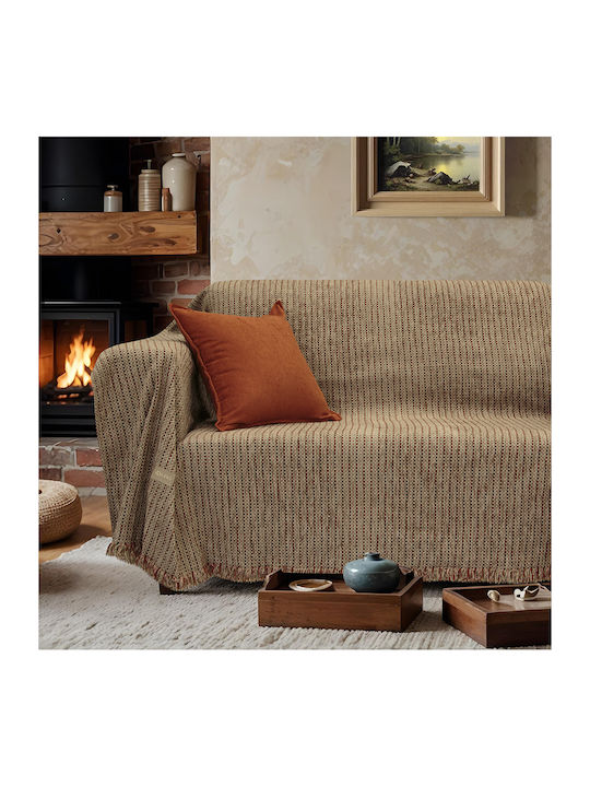 Lino Home Velora Ριχτάρι Πολυθρόνας Chenille 180x180εκ. Κεραμιδί