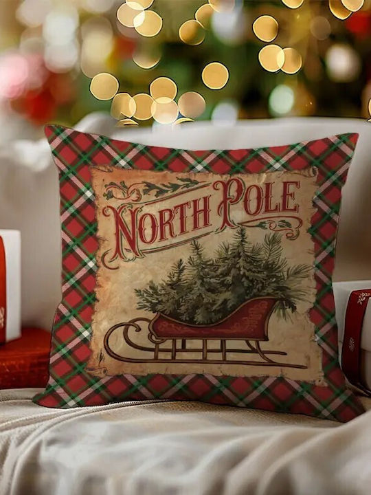 By Queen Limited Festive Edition Pillow Case North Pole Vintage Sleigh 45x45cm