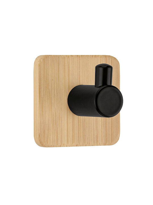 Kleine Wolke Bamboo Pin Άγκιστρο Μπάνιου Μονό με Βίδες ​4.5x4.5cm Ασημί