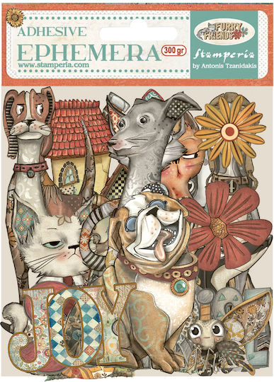 Αυτοκόλλητα Die Cuts-ephemera Stamperia Furry Friends