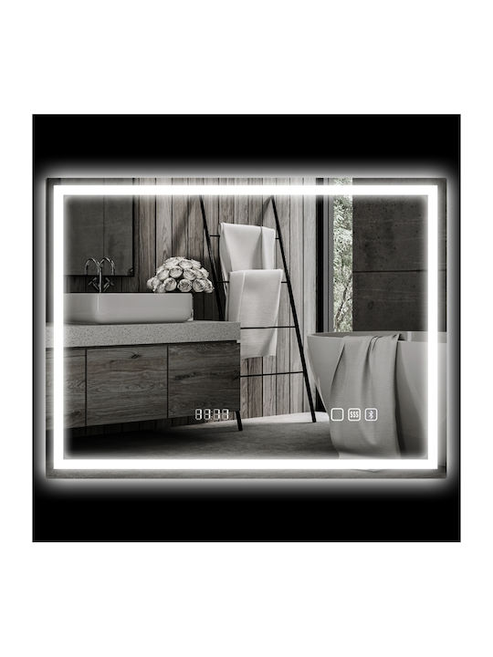 HomCom Bathroom Mirror Led 60x80cm Silver