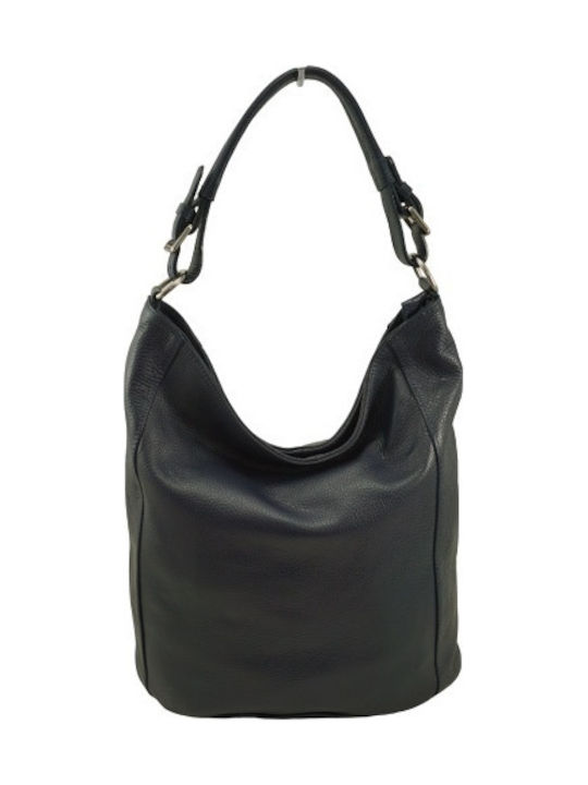 Leder Damentasche Schultertasche Schwarz