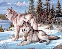 5D Diamond Painting Wolves 40x30cm