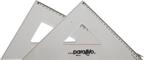 Триъгълници Parallilo 45°+60° 12см Патула Номерация Комплект