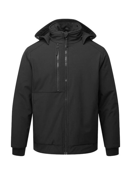 Portwest Jachetă De Lucru Softshell Cu Glugă Detașabilă Neagră