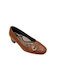 Synthetic Leather Brown Heels