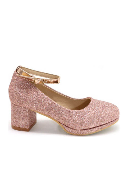 Kids Pumps & Ballerinas with Adjustable Metal Clasp Pink