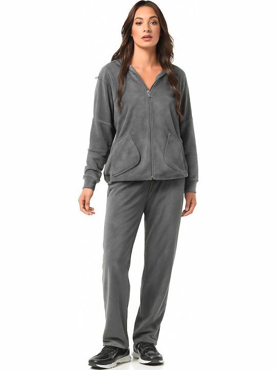 Bodymove Jogginghose Samt Charcoal
