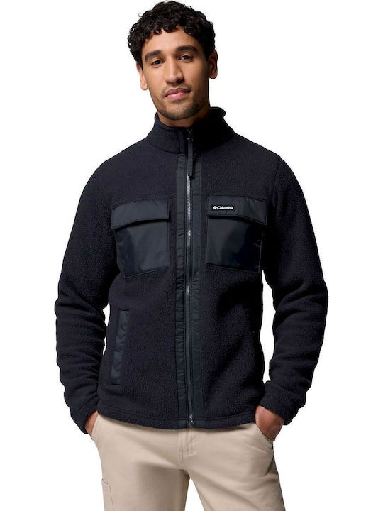 Full Men's Fleece Cardigan Black