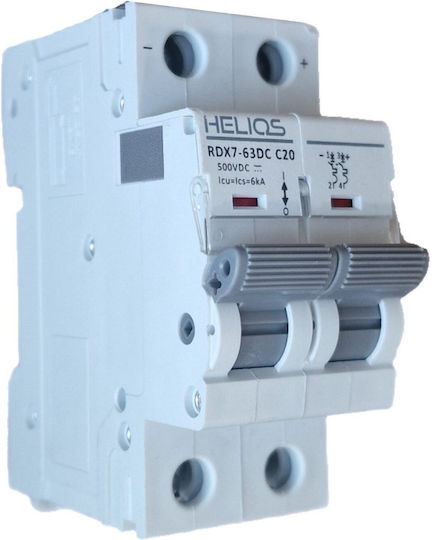Διακόπτης Dc Helios Mcb 20a 500v 2p