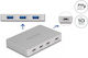 DeLock USB Хъб с 7 Порта USB 3.2 с USB-C Връзка Бял
