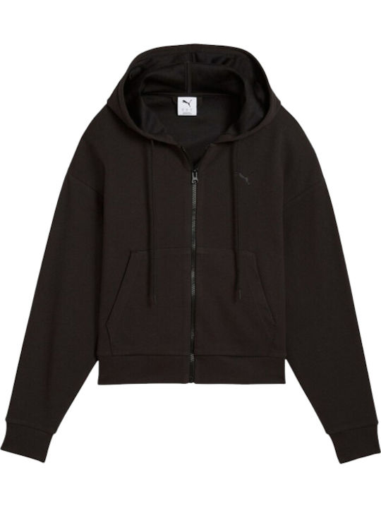 PUMA Ess Elevated Ζακέτα Μαύρο με Κουκούλα