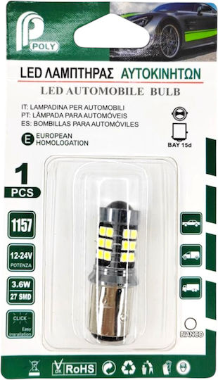 Autolampe & Motorrad P21/5W-BAY15D-1157 LED Weiß 12-24V 3.6W