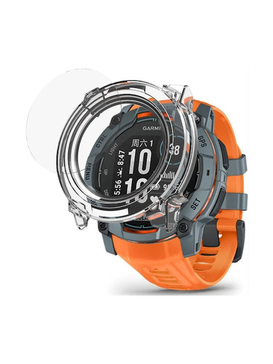 Schützende Tragbare Hülle Garmin Instinct 3 Solar Instinct 3 AMOLED 50mm Gehärtetes Glas Transparent