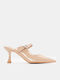 Women's Mules with Thin High Heel in Pink Color