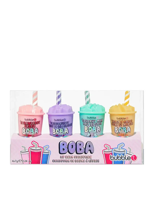 Boba Tea Lip Balm Collection Set Îngrijire 4buc