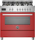 Bertazzoni Cooker 103lt with Natural Gas Hobs W89.5cm. Red